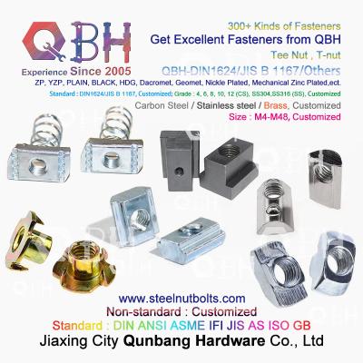 China QBH 4040 Series Industrial Aluminum Frame Structures T Hammer Type T-Slot Nut Sliding T-Nuts for sale