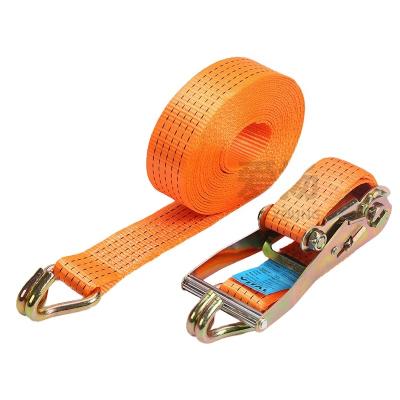 China Hot Sale Polyester Ratchet Strap With Double J Hook Motorcycle Scooters Dirt Bikes Tie Down Straps for sale