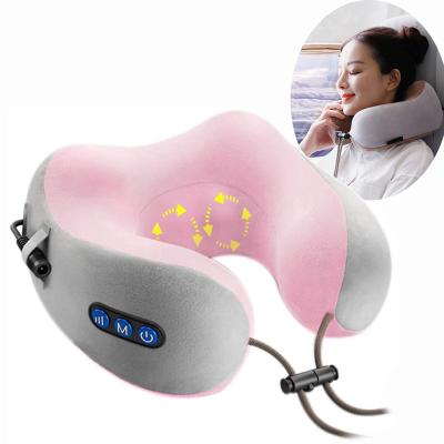 China U Shaped Electric Passionate Vibrating Neck Frog Massage Pillow Shiatsu Health Care Neck Pillow for sale