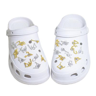 China Eco-froendly 12 Zodiac Sign Shoes Accessories Material Decoration Shoe Buckle Silver and Gold Decorative Shoe Ornaments Buckle for sale