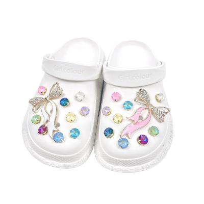 China Eco-froendly rhinestone arch shoe decoration charms quality shoe color guaranteed decorative bows and buckles for sale