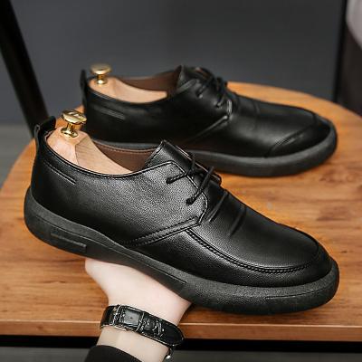 China New Autumn Breathable Slip-On Footwear Formal Waterproof Shoes Men's Business Casual Leather Shoes Stylish Shoes With Thick Soft Soles for sale