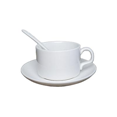 China Durable Coated Cup Coffee Mug With Dish And Spoon Set Blank Sublimation Mug for sale