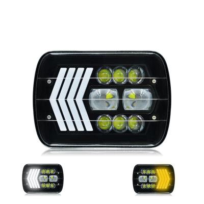 China Utility Car LED Work 80W Light Truck LED Headlight 38000LM Rectangular Offroad Vehicle Headlight for sale