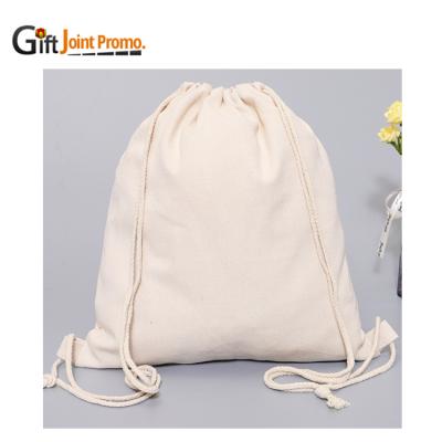 China Reusable Logo Canvas Drawstring Bag Drawstring Gym Bag Canvas Bag Printing Cotton for sale