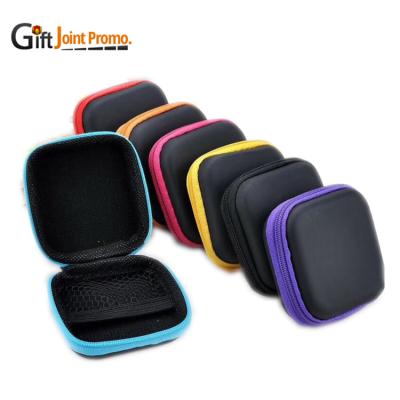 China Anti-fall cheap fashional customized LOGO PU earphone carrying cases for sale