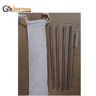 China Sustainable Hot Sale Food Grade Stainless Steel Reusable Drinking Straws With Brush for sale