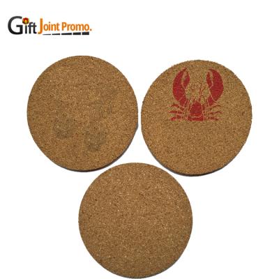 China Viable Wholesale LOGO Cork Coaster Round Shaped For Advertising Custom Drink for sale