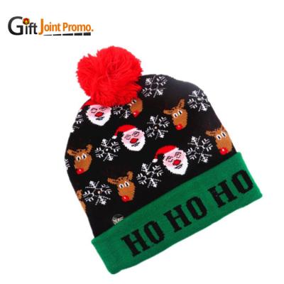 China Holiday Decoration Christmas Decoration Hat Acrylic Christmas Beanie Hat Led Woman's Christmas Hats for sale