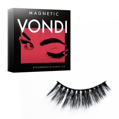 China Long 3 Pairs Natural Thin 3D False 8D Mink Eyelashes Magnetic Eyelashes Package Korean Seller for sale