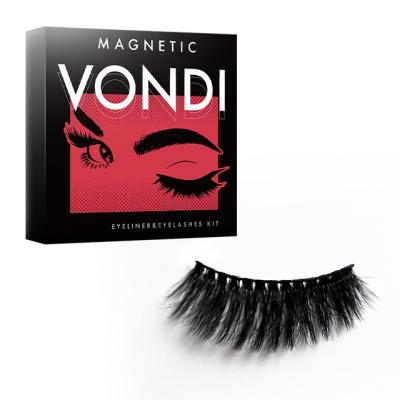 China VONDI 3D Volume Eyelash Extension Korea 8D Long Natural Magnetic Eyelashes 3 Pairs False Mink Eyelash for sale