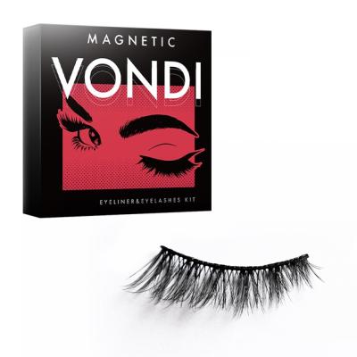 China Korean best-selling long 8D natural mink magnetic eyelashes wholesale 3 pairs for sale