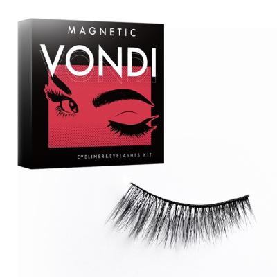 China Long 2021 Natural Thick 8D Mink Magnetic Eyelashes 3 Pairs 3D Korean Mink Fur Long for sale