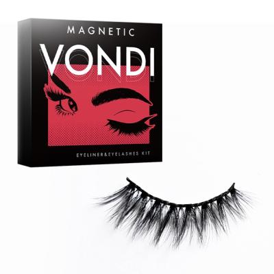 China Korean 8D Natural Bestselling Long 3D 3 Pairs Private Label Mink Lashes Magnetic Fluffy Seller for sale