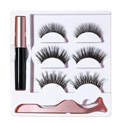 China Natural Long 3 Pairs Mixed Pack 8D Korean Mink Magnetic False Fake Eyelashes for sale