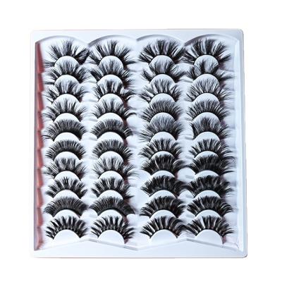 China Natural Long 20 Pairs False Pack Mixed Set 3D Mink Fur Adhesive Glue False Eyelashes Extensions for sale