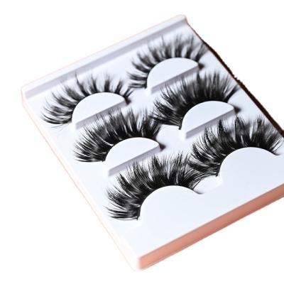 China Long New Style Natural 3 Pairs Of Package Mixed 3D Mink Fur False Fake Eyelashes Set for sale