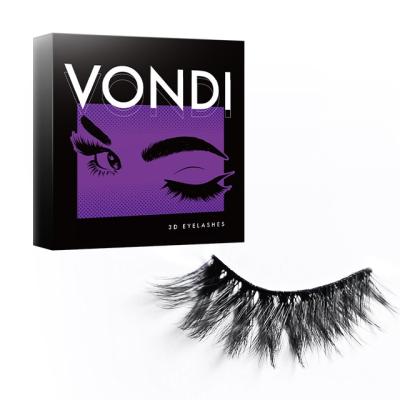 China Long Natural VONDI 3 Pairs Mink Lashes Supplier Direct Selling False 3D Eyelashes Wholesale for sale