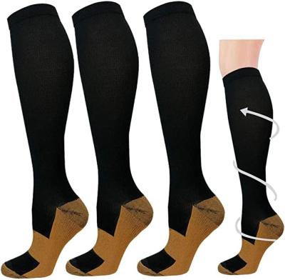 China Breathable Copper Socks Graduated Medical Compression Socks Knee High Compression 20-30mmhg for sale