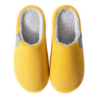 China Home Couples Winter Cotton Furry Women's Anti-skid Slippers Men's Non-slip Warm Thick-soled Indoor Slippers Home Autumn And Winter for sale