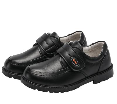 China New Popular Black Boys Anti-slippery Little Boys English Stage Children's Leather Shoes Shoes for sale