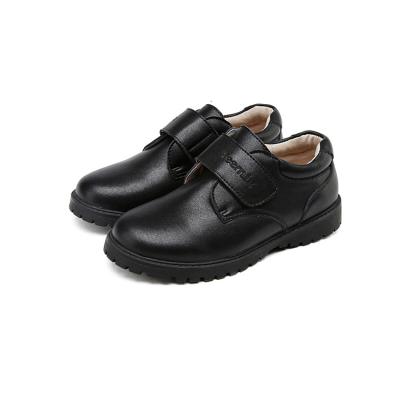 China Anti-slippery black girls school shoes spring and autumn children's black leather shoes show shoes for sale