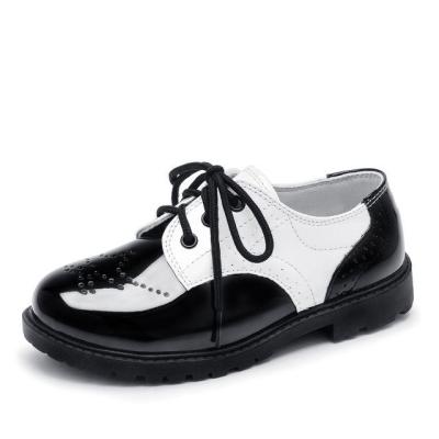 China 2021 Baby Kids Performance School Shoes Comfortable Anti-slippery Leather Shoes Wholesale Black Formal Leather Shoes for sale