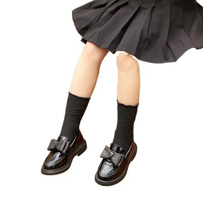 China British Hot 2021 New Selling PU Deodorization Single Children's Student Performance Leather Shoes Casual Black For School Shoes for sale