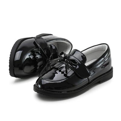 China British New Black Children's Shoes Small Student Deodorization Leather Shoes Girls Show Princess Girls Soft Sole Shoes for sale