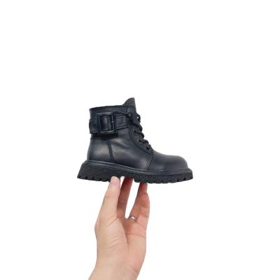 China Other Boys Leather Martin Boots Fall / Winter 2021 New Children's Fashion British Buckle Soft Bottom Knight Boots for sale