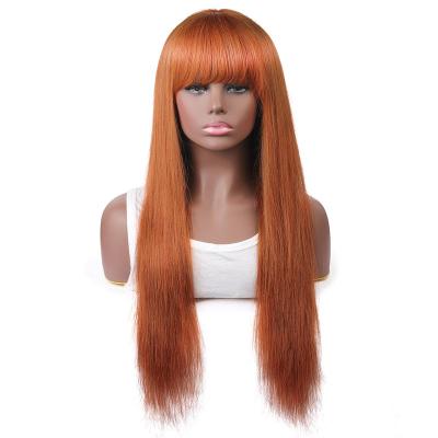 China Gingerj's Wholesale Straight Remy Human Hair Straight Machine Made Wig For Black Women for sale