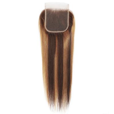 China Exotic Hand Knit Natural Straight Hair Pieces Closure 4X4 Lace Closure 4X4 Color Free Part 5X5 Closure for sale