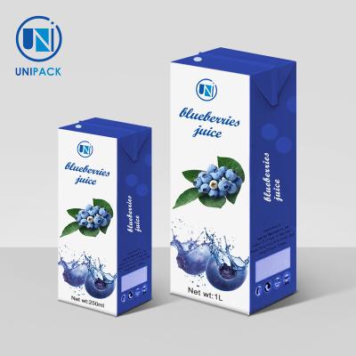 China Paperboard Blueberry Juice Box Recyclable Customized Printing for sale