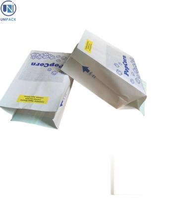 China High quality oil proof impact resistant fluorine-free microwave popcorn paper bag packaging for sale