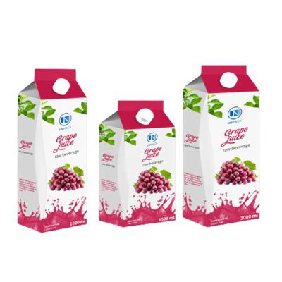 China Composite laminate sheet recyclable Paper cardboard Juice milk Gable Top Carton box for sale