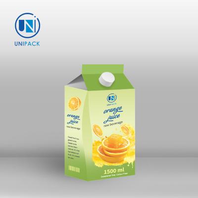 China Laminated Recyclable Material Paper cardboard Juice milk Gable Top Carton box for sale