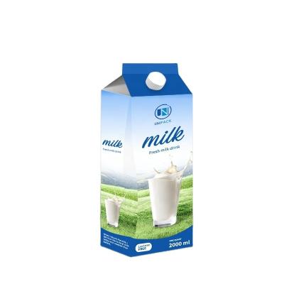 China custom aseptic carton pack yogurt milk mango juice gable top carton packaging for sale