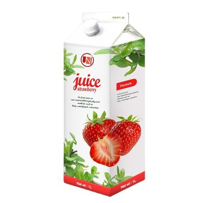 China kids strawberry milk gable top carton aseptic packaging spring water carton box packing for sale