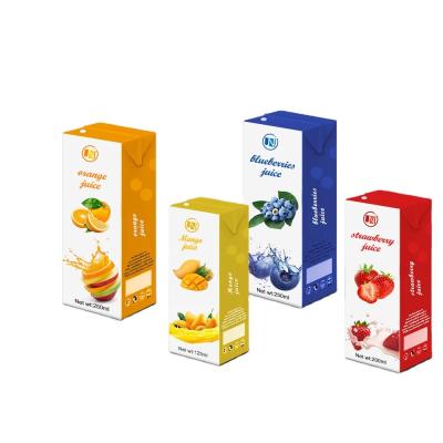 China aseptic square juice milk brick carton package 200ml wholesale light proof anti-tear beverage packaging carton for sale