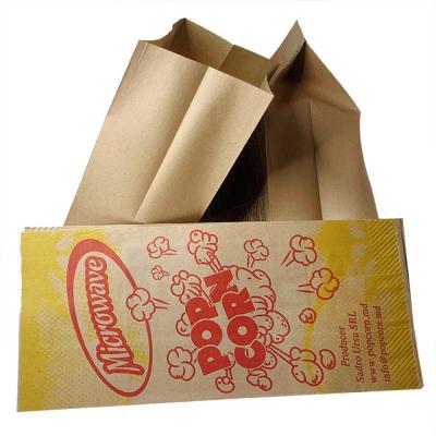 중국 UNIPACK Microwave food oil proof film packaging bag fluoride-free waterproof microwave popcorn Kraft paper bag 판매용