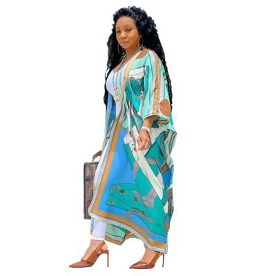 China Anti-Wrinkle 2021 Plus Size Summer American Women's Clothing Dress Loose Plus Size One Full Sleeve Printed Elegant Casual Dress Wholesale for sale