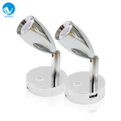 China Bozhou Aluminum Marine Adjustable Touch Switch Usb Led Interior Yacht Reading Light for sale