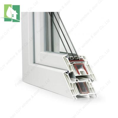 China Soundproof Factory Price Storm Windows Stained Glass Profile uPVC Insulated Swing Tilt And Turn Windows for sale