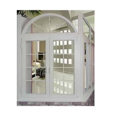 China Magnetic Screen Half Moon Window Ventanas PVC Window Sliding PVC Thermo Sliding Windows Lock for sale