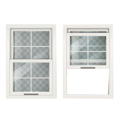 China Swing Customized Double Glazed Down Double Hung Window UPVC House Building Glass Window for sale