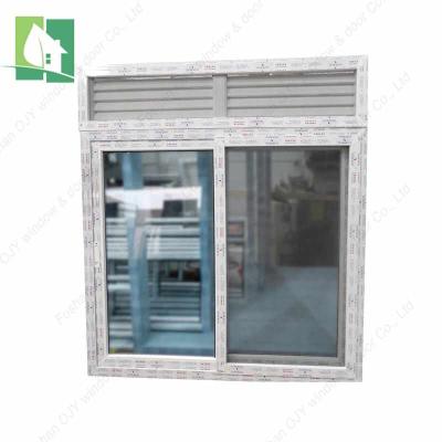 China Modern House Front Double Sash Sliding PVC Door Slider UPVC Door With Mosquito Net for sale