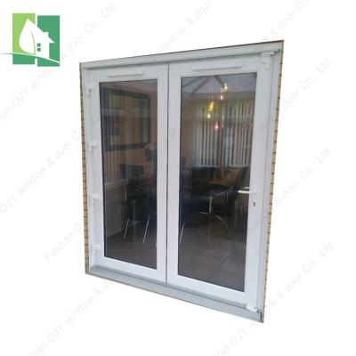 China Swing Foshan PVC Hinged Patio Doors Standard Double Panels Swing Modern Style Front Door Casement French Doors for sale