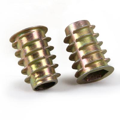 China General Industry Zinc Alloy M6*13 Threaded Furniture Wood Insert Connecting Nut for sale