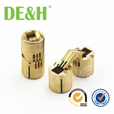 China Durable 14mm Brass Cylindrical Barrel Invisible Hinge For Furniture for sale