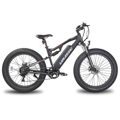 China Warehouse EMT Eu Electric Bike LAMASSU Mauntain Full Suspension 26 Inch Fat Tire 250w 36v Fat Tire Electric Bike for sale